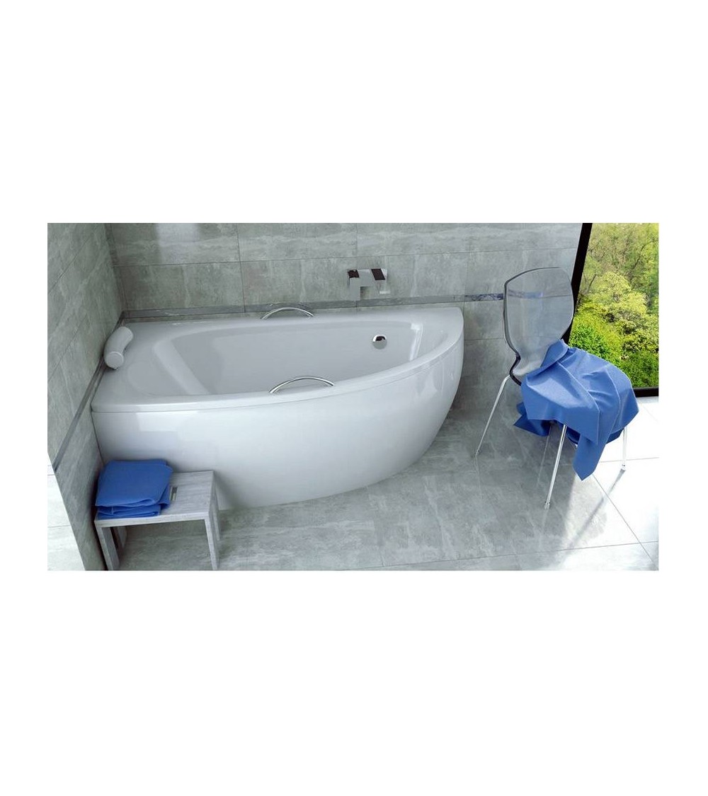 Baignoire douche à porte - Avec pare-baignoire, tablier frontal et latéral  - 170 x 85 cm - Option angle gauche ou droit - Merso