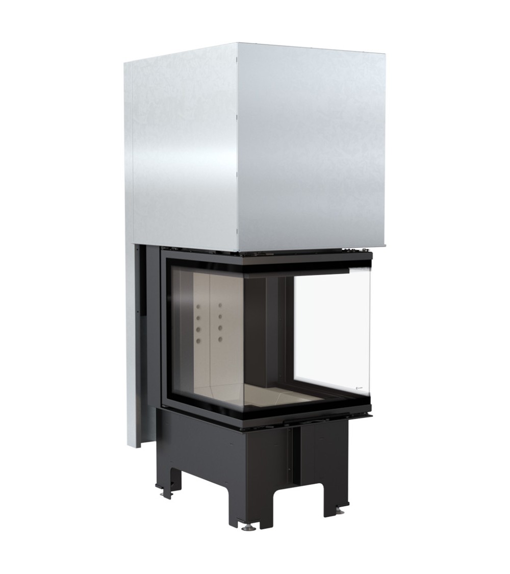 Insert cheminée à bois 3 côtés vitrées, Porte guillotine, 10 kW NOLWENN — free download